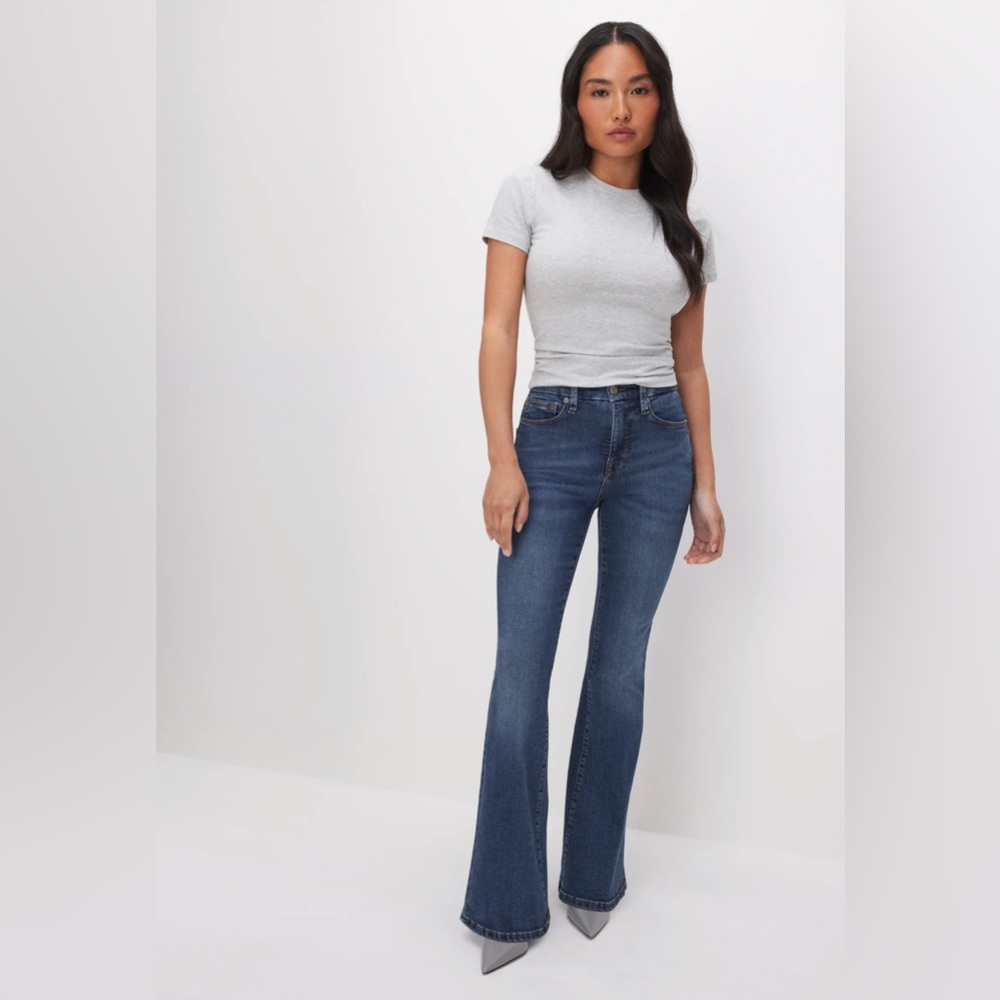 Good American Blue Good Petite Flare Jeans